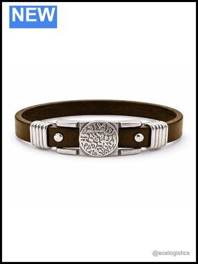 Genuine Leather Shema Israel Bracelet Adjustable Jewish Gift for Men